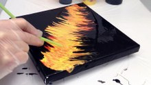 Kiss Pour Fire Feather - Easy Acrylic Tutorial