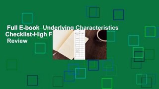 Full E-book  Underlying Characteristics Checklist-High Functioning 20-Pk  Review
