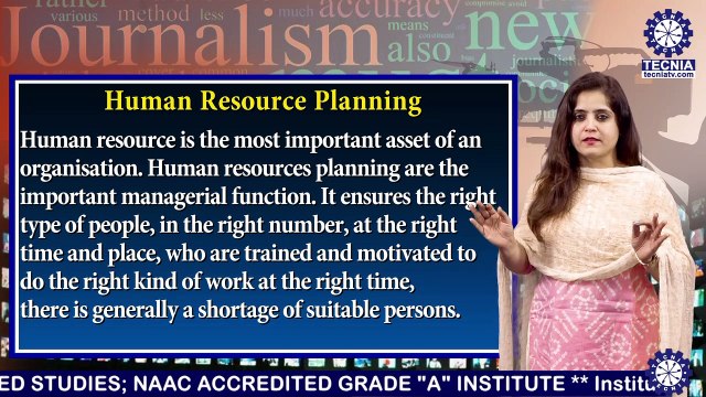 BAJMC || Ms. NIVEDITA SHARMA || Human Resource Planning || TIAS || TECNIA TV