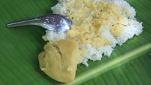Cambodian food - Sticky rice Durian dessert - បាយដំណើបសង់ខ្យា - ម្ហូបខ្មែរ