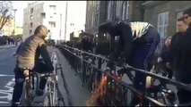 MASKED YOUTHS STEAL BIKE WITH ANGLE GRINDER IN BROAD DAYLIGHT IN LONDON