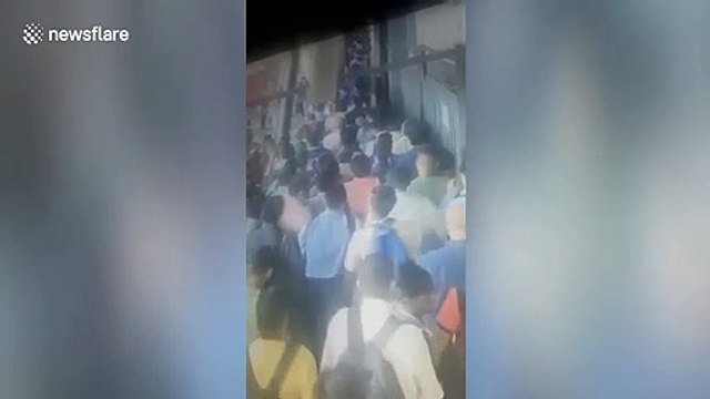 Indian train station escalator suddenly reverses during rush hour, injuring one