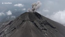 Drone footage captures stunning eruption of Fuego volcano in Guatemala