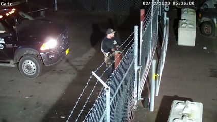 Mulher entra no parque da polícia para recuperar o carro que tinha sido rebocado