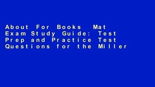 About For Books  Mat Exam Study Guide: Test Prep and Practice Test Questions for the Miller