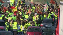 Agricultores espanhóis em protesto contra a situação do setor
