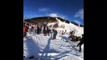 Cet élan a dévalisé une piste de ski comme une fusée !