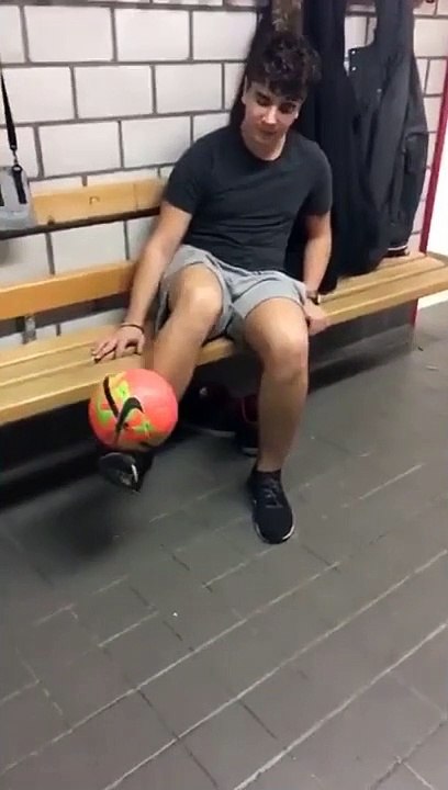 Kid Breaks Bench While Kicking A Ball