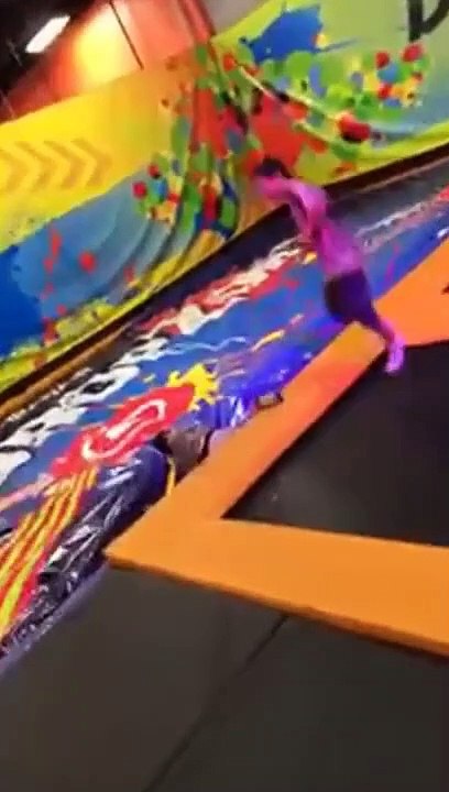 Kid Falls Off Of A Trampoline