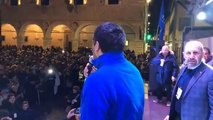 MATTEO SALVINI SCATENATO IN PIAZZA DEL POPOLO  A PESARO - 20.02.20