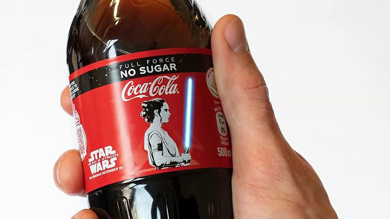 Luminous Star-Wars Lightsabers on Coca-Cola Bottles