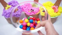ToyMonster - Learn Colors Play Foam Surprise Toys Pretend Ice Cream Cups with Rainbow Bubble Gums