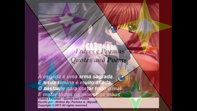 A espada é uma arma sagrada, que corta o mal! [Poesia] [Frases e Poemas]