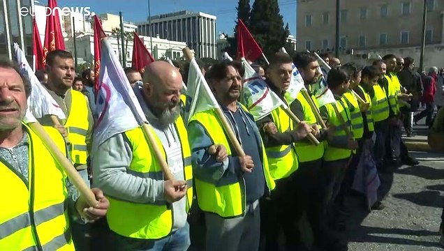 Протесты в Афинах против пенсионной реформы