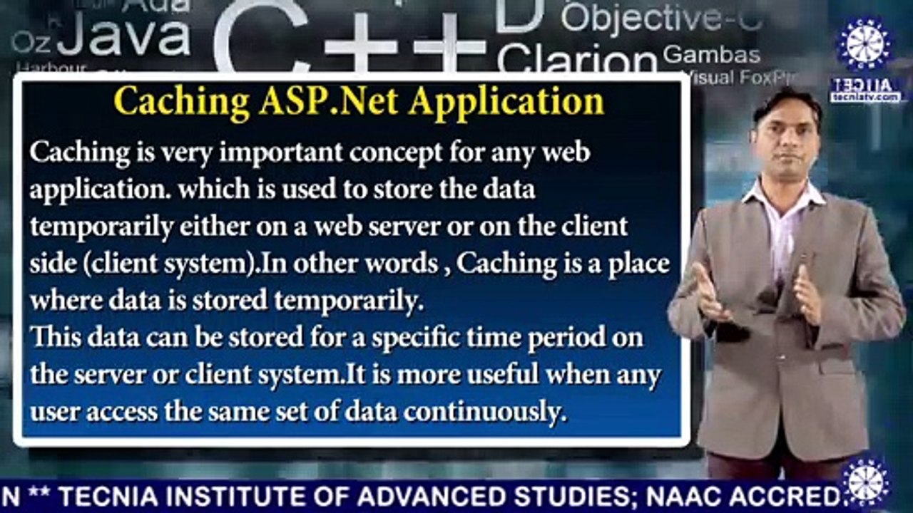 MCA || Dr. JITENDER RAI || CACHING ASP NET APPLICATION || TIAS || TECNIA TV