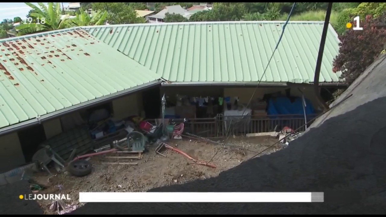 Fortes pluies, un garage s’effondre à Arue