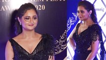 Rashami Desai looks ravishing in a Black Fusion Saree as she makes a grand appearance । Boldsky