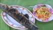 Cambodian food - Grilled fish with mango - ត្រីអាំងជាមួយជ្រក់ស្វាយ - ម្ហូបខ្មែរ