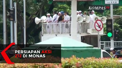 Massa Aksi 212 Berdatangan ke Kawasan Monas Tuntut Penyelesaian Korupsi