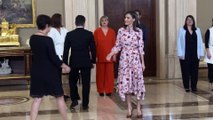 Un vestido de 'Rastrillo' y un guiño a Tous: el peculiar cierre de agenda de Letizia