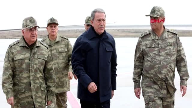 Hatay bakan akar ve komutanlar, suriye sınırında