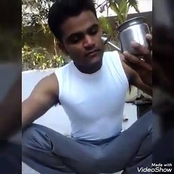 Jal neti kriya, yoga # A to z. Sitting position#