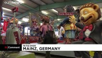 شهر ماینتس آلمان برای برگزاری کارناوال با آدمک‌های رهبران جهان آماده می‌شود
