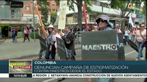 Docentes colombianos en paro nacional por garantías y seguridad