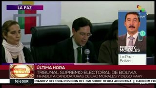 Bolivia: TSE inhabilita candidaturas de Evo Morales y Diego Pary