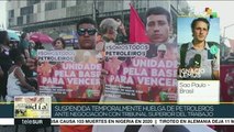 Brasil: petroleros suspenden temporalmente huelga ante negociación