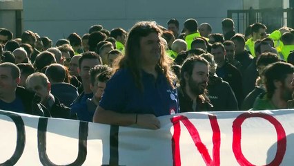 Funcionários da Airbus protestam
