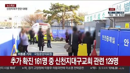 7번째 사망자 발생…161명 추가 확진·누적 763명