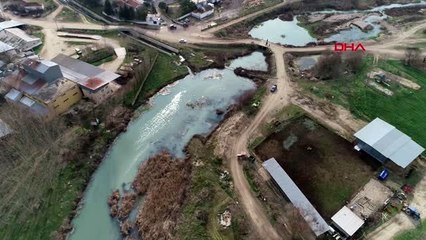 Kırklareli teke deresi, kirlilikten beyaz ve gri renkte akıyor
