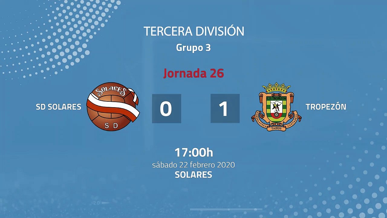 Resumen partido entre SD Solares y Tropezón Jornada 26 Tercera División