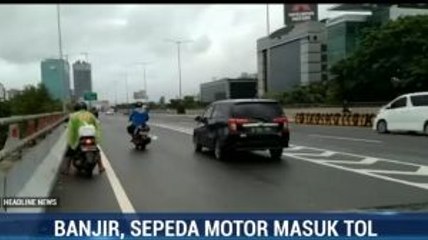 Banjir, Pengendara Motor Masuk Tol