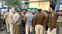 Police presence outside Jafrabad metro station on Sunday