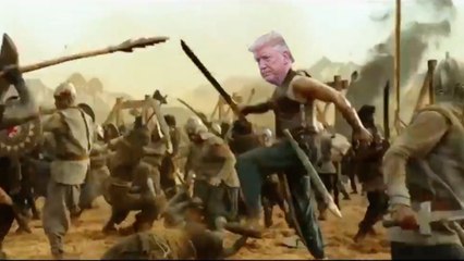 Trump announces his arrival in Baahubali style