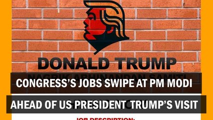 Congress's Jobs Swipe At PM Modi Ahead Of US President Trump's Visit