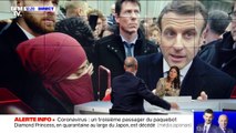 La photo d'une femme au visage voilé aux côtés de Macron est 
