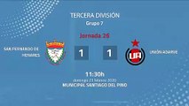 Resumen partido entre San Fernando de Henares y Unión Adarve Jornada 26 Tercera División