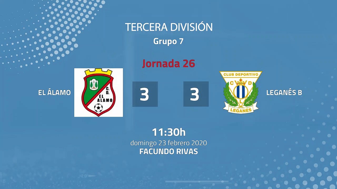 Resumen partido entre El Álamo y Leganés B Jornada 26 Tercera División