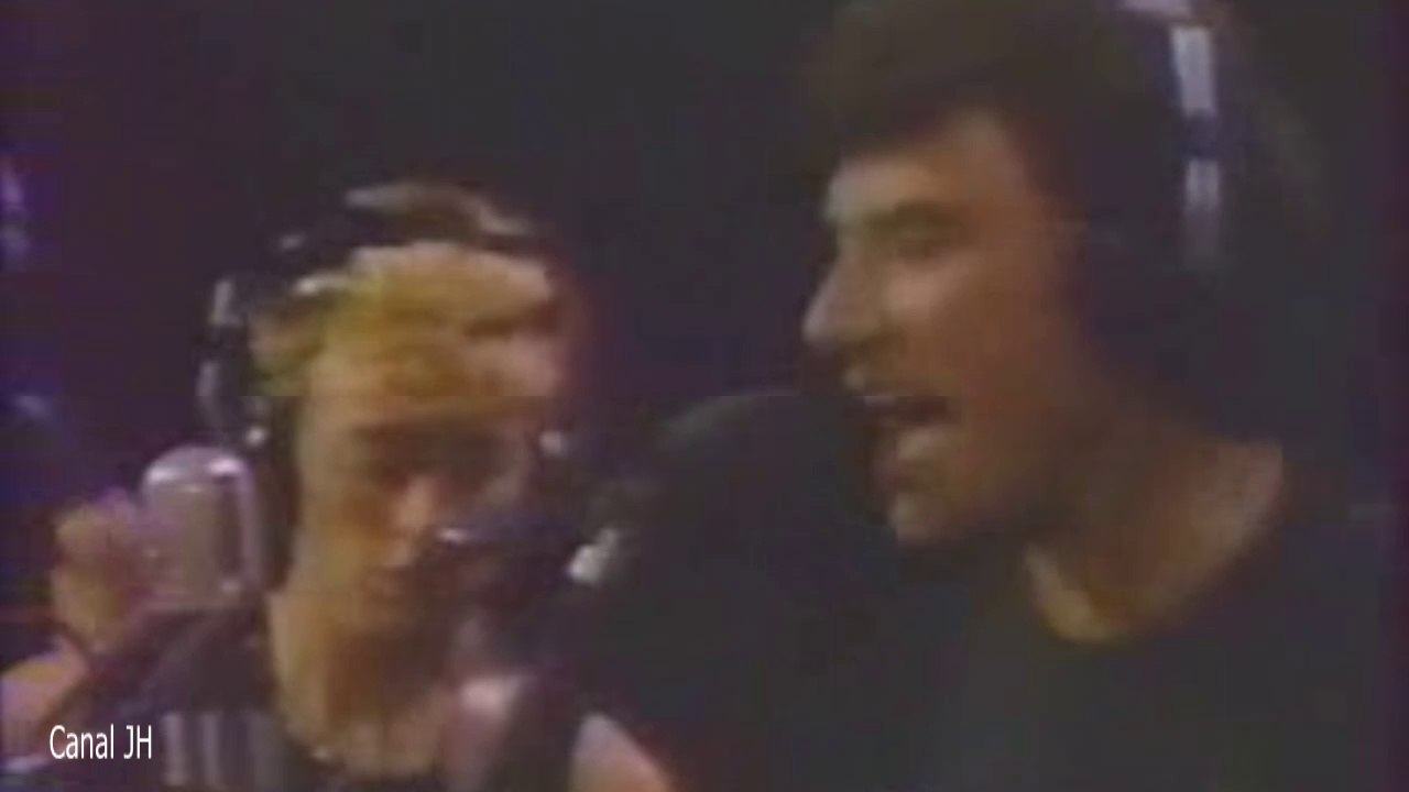 Johnny Hallyday et les Stray Cats "That's alright mama" 1984