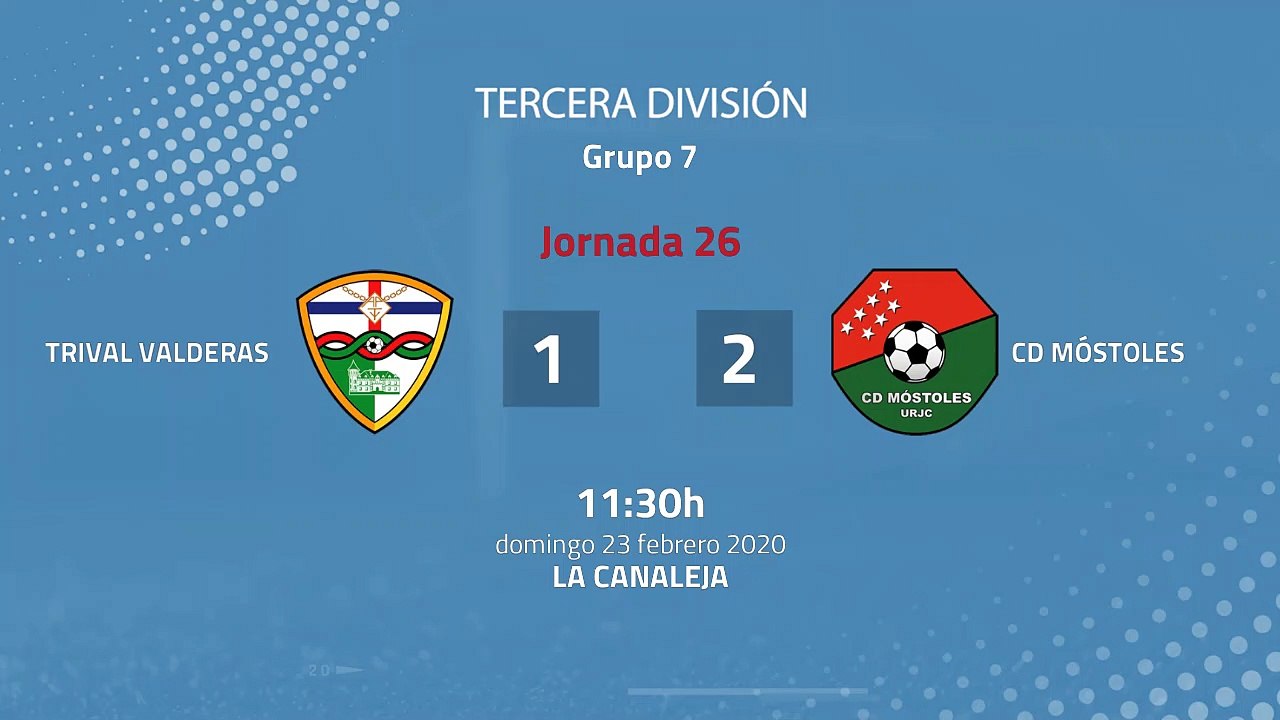Resumen partido entre Trival Valderas y CD Móstoles Jornada 26 Tercera División