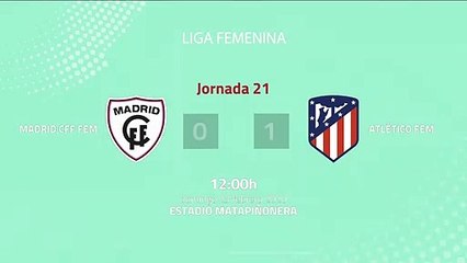 Resumen partido entre Madrid CFF Fem y Atlético Fem Jornada 21 Primera División Femenina