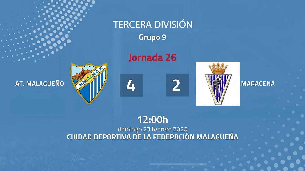 Resumen partido entre At. Malagueño y Maracena Jornada 26 Tercera División
