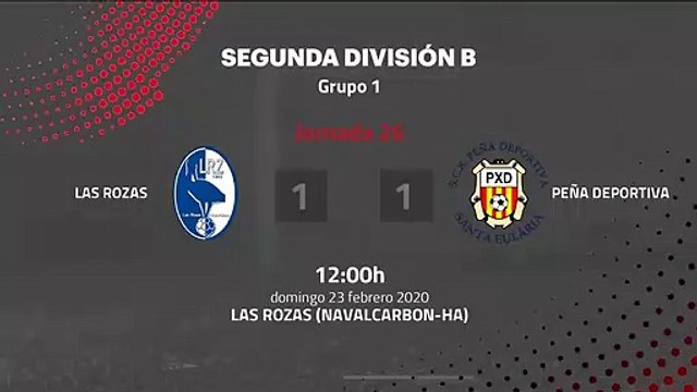 Resumen partido entre Las Rozas y Peña Deportiva Jornada 26 Segunda División B
