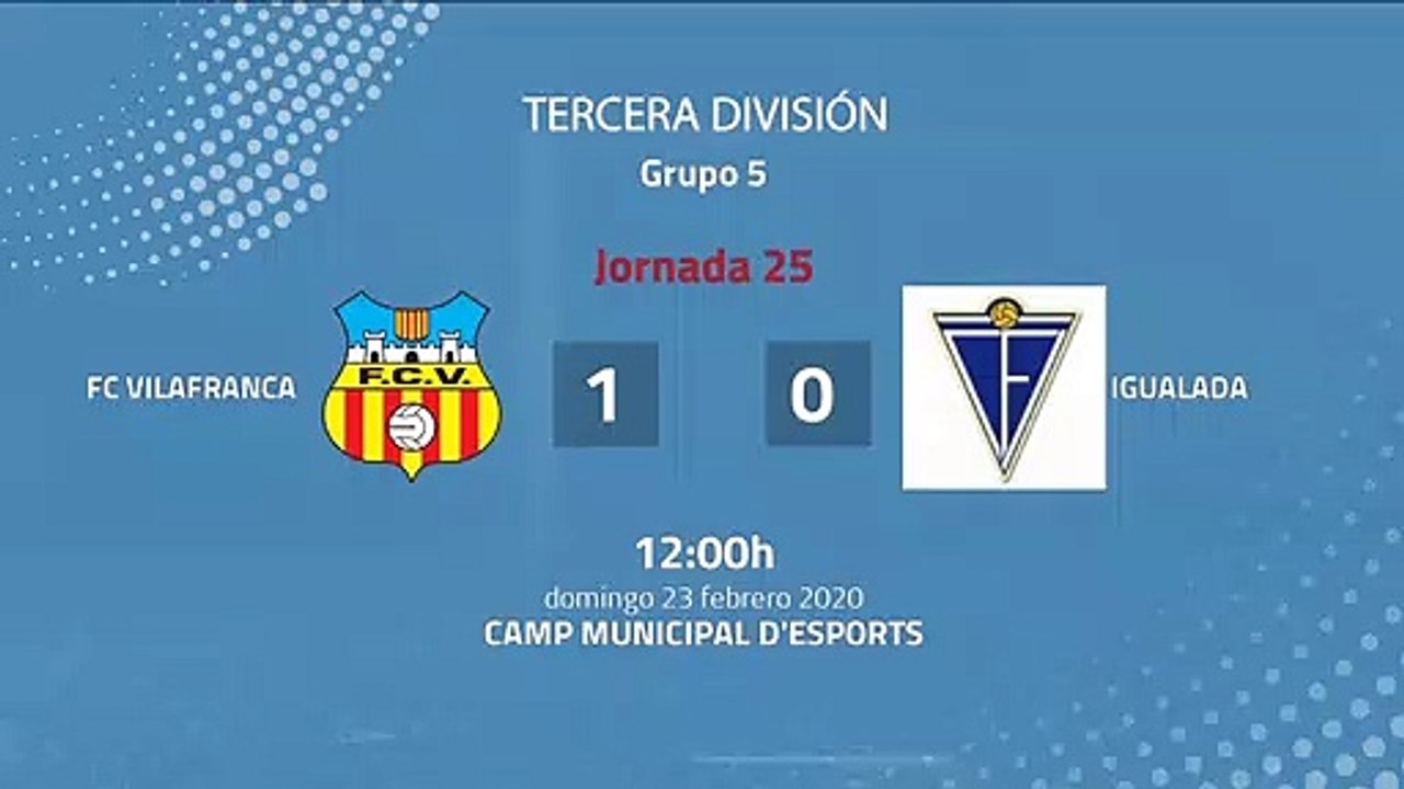 Resumen partido entre FC Vilafranca y Igualada Jornada 25 Tercera División