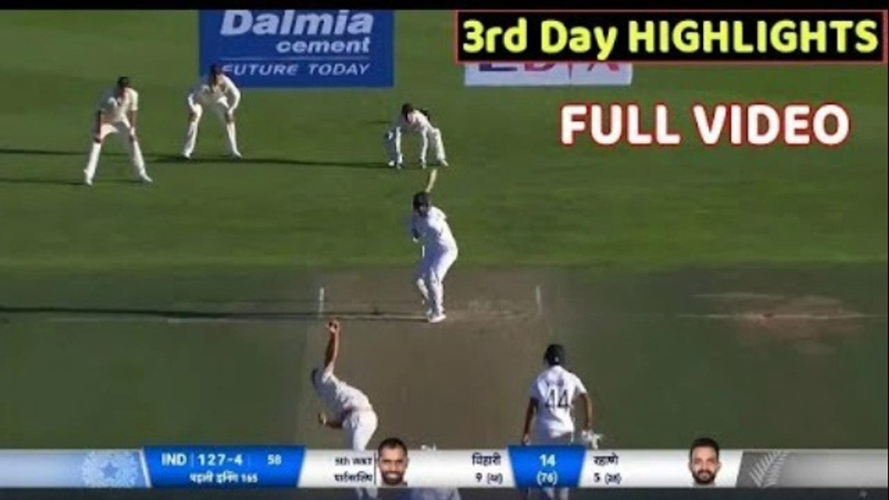 India Vs New Zealand 1st Test 3rd Day Full Match Highlights..