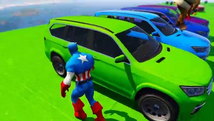 color cars on truck in cartoon for kids and toddlers with nursery