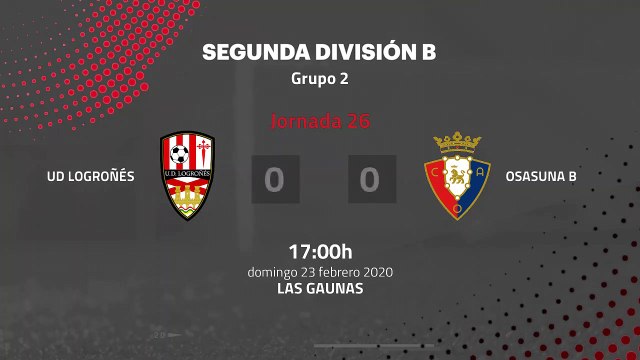 Resumen partido entre UD Logroñés y Osasuna B Jornada 26 Segunda División B